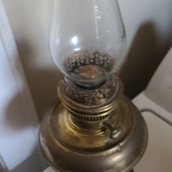 ANTIQUE GAS BRASS LAMP  BOTH