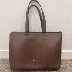 Longchamp Honoré Honor 404 Taupe Large Smooth Leather Shoulder Tote Bag