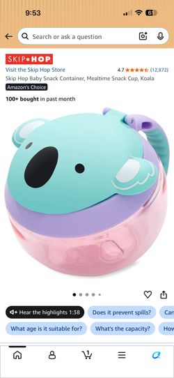 New Skip Hop Koala Snack Container
