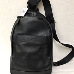 Coach Man Leather Shoulder Cross body Bag Charles Backpack