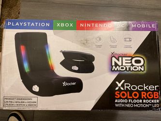 X Rocker Solo RGB Mesh 2.0 Audio Floor Rocker, 30.1" x 15.4" x 24.2", Black