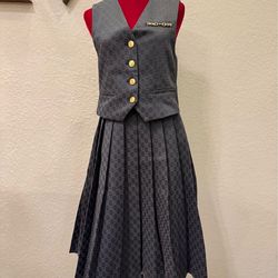 vest pleated skirt set size s