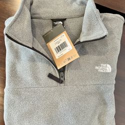 Gray NORTH FACE Anchor Longsleeve 1/4 Zip Fleece