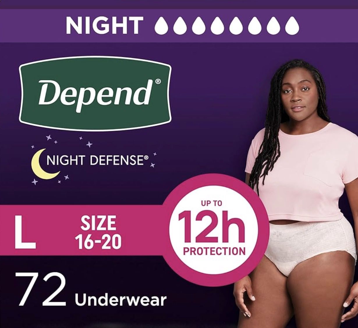 72ea L 16-20 Depend Fresh Protection Adult Diapers $40