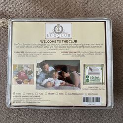 Lux Club Bedding 6 Piece Twin Bed Size Sheet Set Deep Pockets Eco Friendly Bamboo White