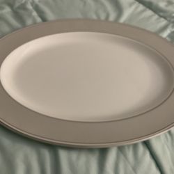 Lenox Large Platter 16” Brand New.   Cream Color Surrounded By Gray And Edge If Gold. Sold In Wm Sonoma.   Must Pick Up In Moon Twp.