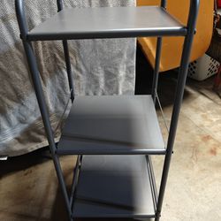 Small Metal Shelves, Used (Clean) Approx. 12.5" W X 29.5" H, Shelves 11.5" X 12" Approximately.