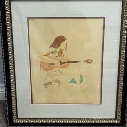 Painting Women With Guitar 27” X 24”