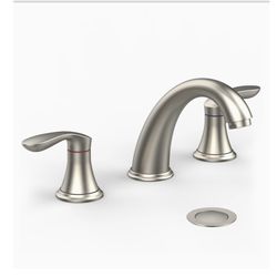 Widespread Brushed Nickel Bathroom Faucet