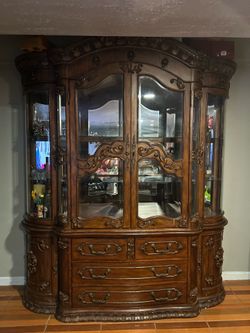Antique Wood China Cabinet