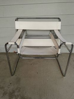 White Wassily - Style Lounge Chair