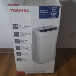 Toshiba Portable Ac Unit W/ Window Hookup 250sq Ft 6000-8000 BTU