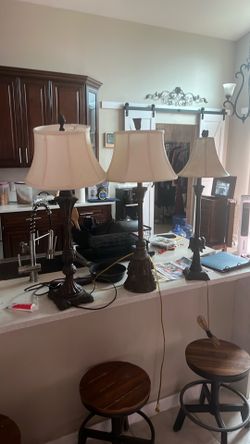 Three different style lamps