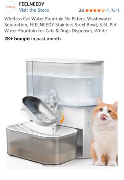 FEELNEEDY new wireless pet water fountain(no filters needed)