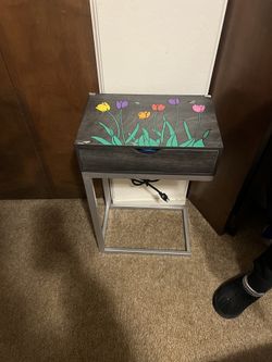 Black side table with drawer
