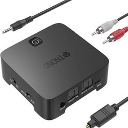Bluetooth Transmitter Receiver, TROND Bluetooth Adapter for TV/PC, Wireless Bluetooth Transmitter for Speakers and Home Stereo, AptX Low Latency for B
