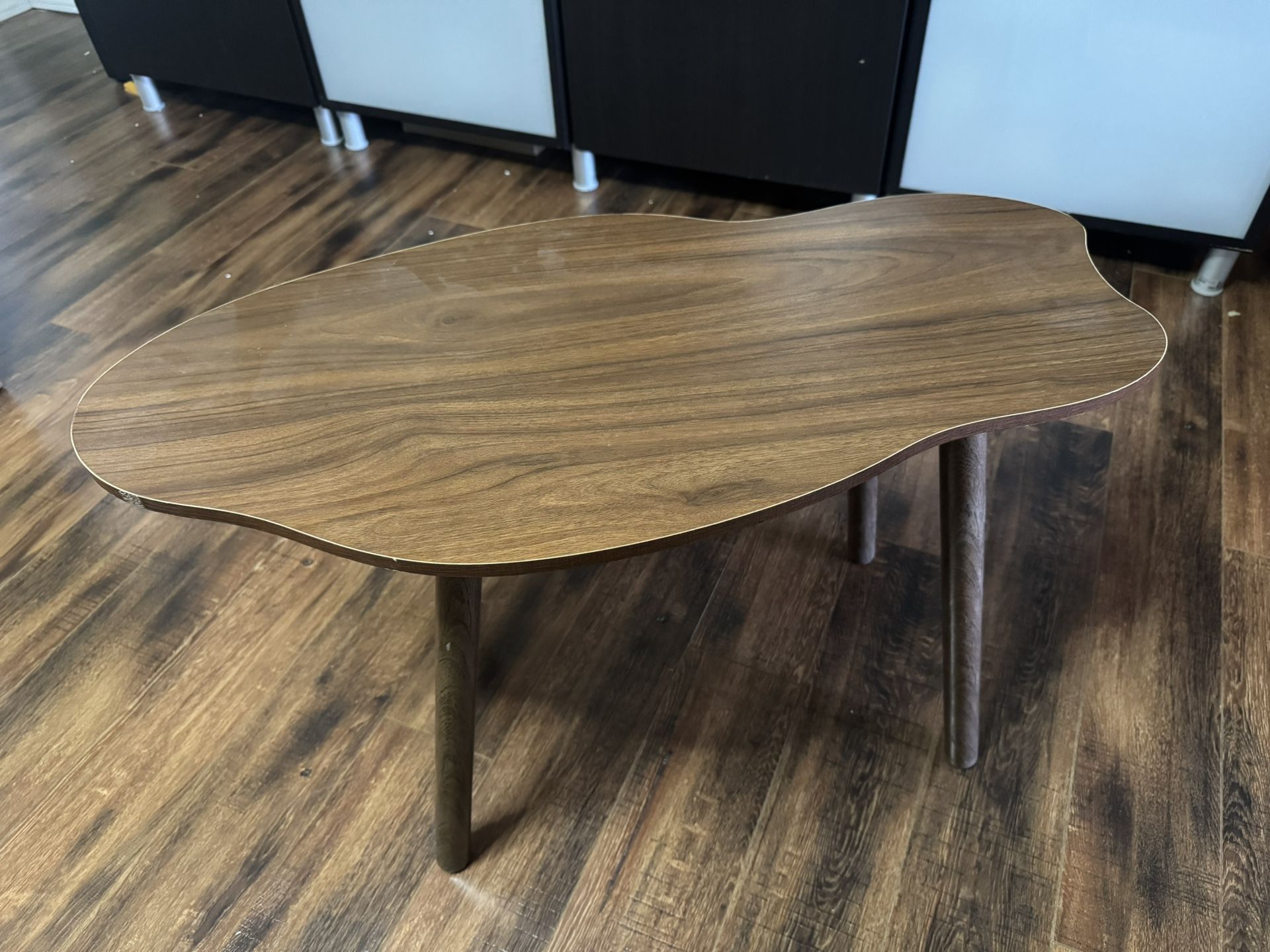 Mid Century Oval Wood Coffee Table End Table 32” L x 15.5” W x 20” T