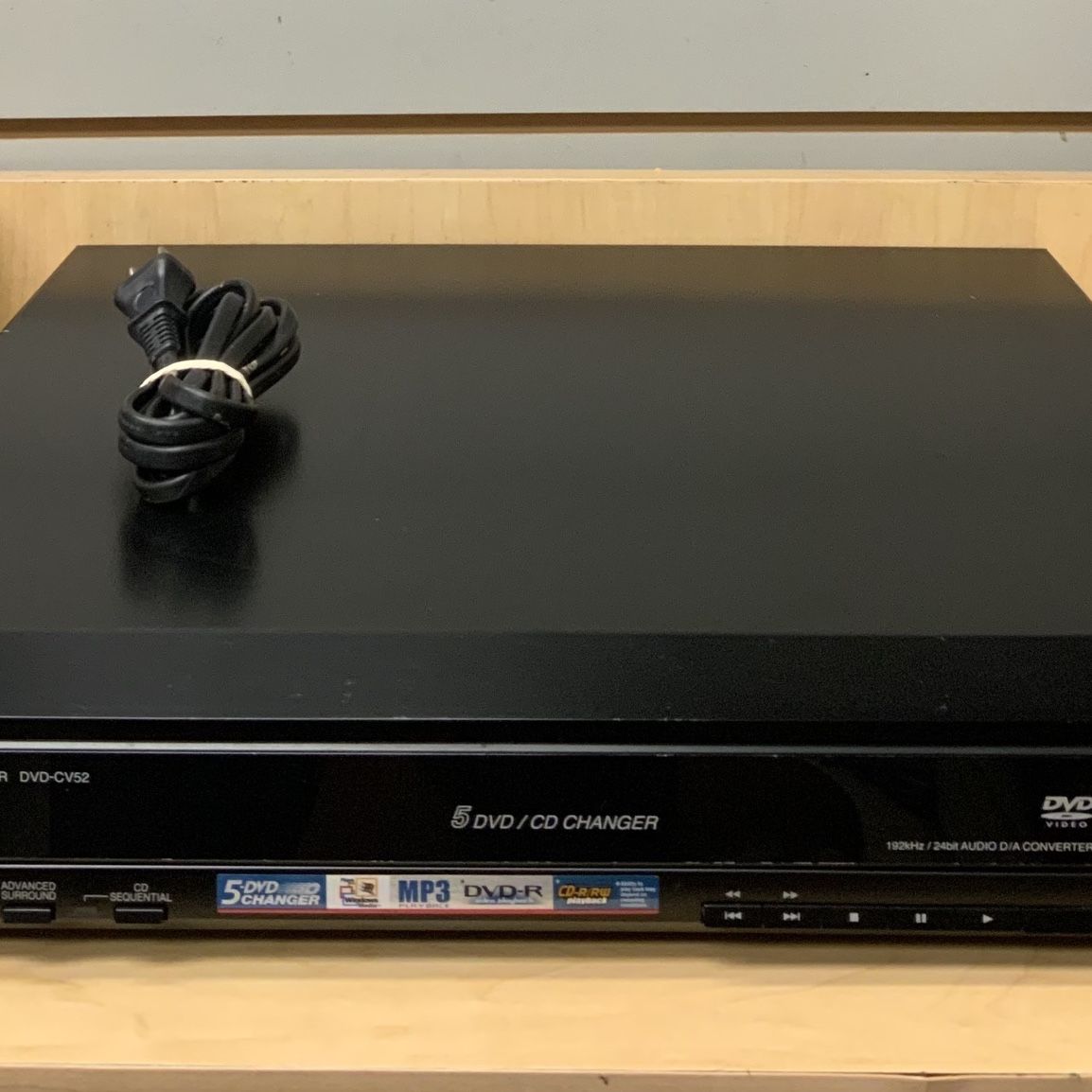 PANASONIC DVD - CV52 - 5 Disc DVD CD Carousel Changer Player With Cord For Movies & Music- No Remote 