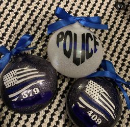 Personalized police cop ornaments