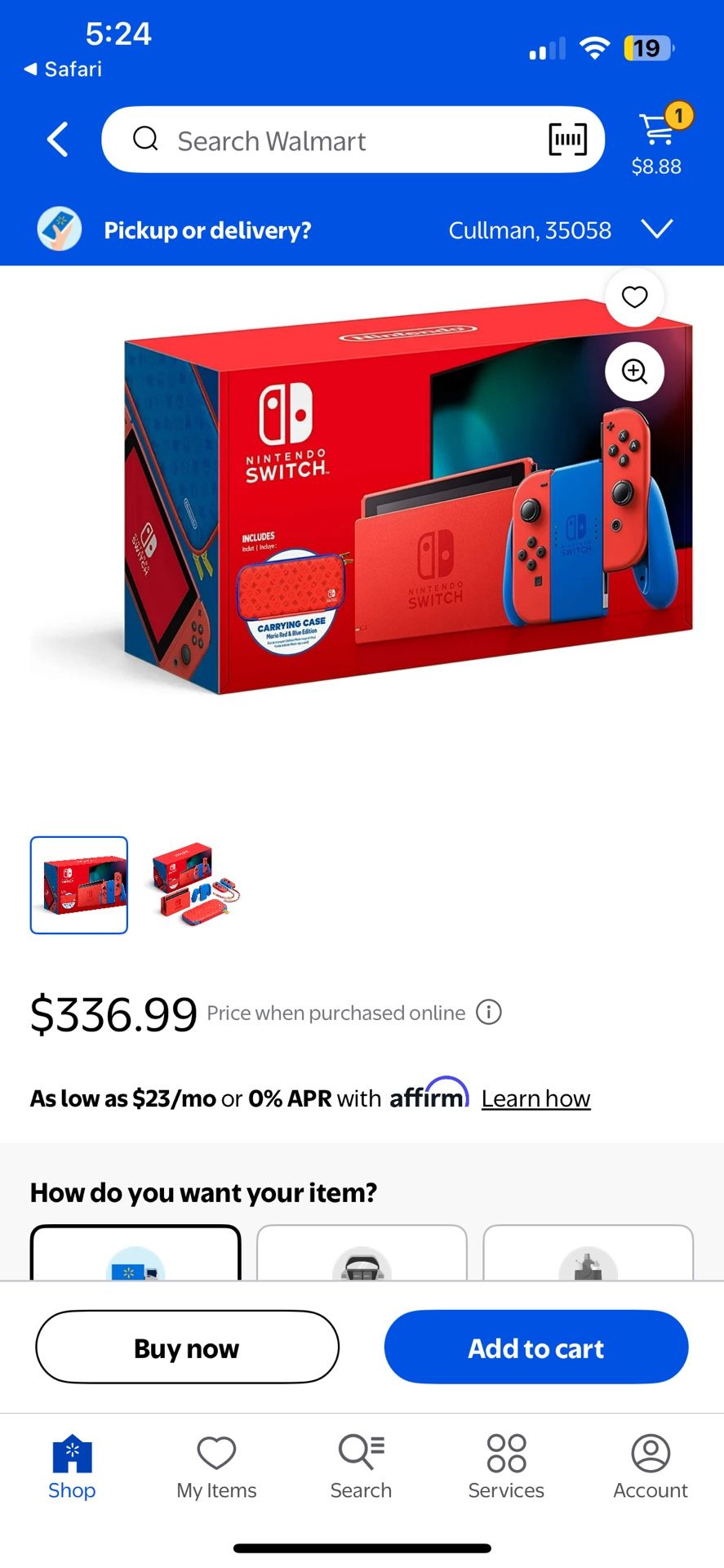 blue and red mario edition nintendo switch