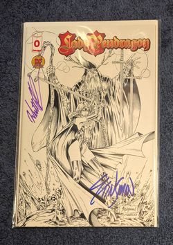 LADY PENDRAGON VOL 2 #0 SIGNED x2 STINSMAN HAWKINS DF EXCL SKETCH CVR + COA 1999