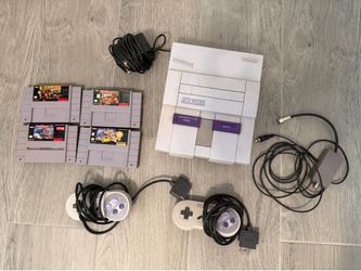 Nintendo SNES with 2 Controllers and Games Bundle