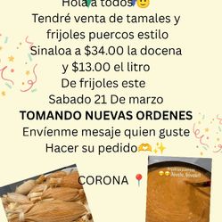 Tamales Y Frijoles Estilo Sinaloa