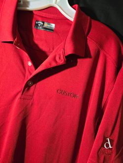 Callaway Opti-Dri Mens Golf Polo Shirt XL Red Performance Custom Embroidered