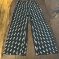 Woman’s Sm/Med  Black w/White Pin Stripe Pants