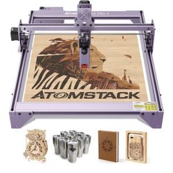 ATOMSTACK A5 Pro Desktop Laser Engraver, 5W Ultra-Fine Compressed Spot Laser Engraving & Cutting Machine with All-Metal Frame, Fixed Focus, for Wood, 