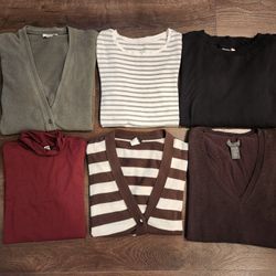 6 Long sleeve sweaters size M J. Crew, Banana Republic, Uniqlo etc