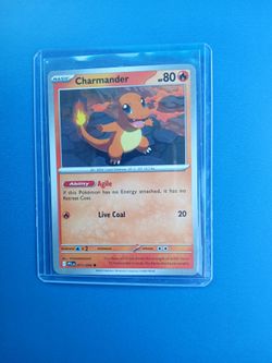Pokémon Charmander card in a hard protective case. $5