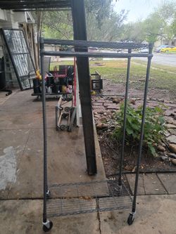 Black Wire Garment Rack on Wheels