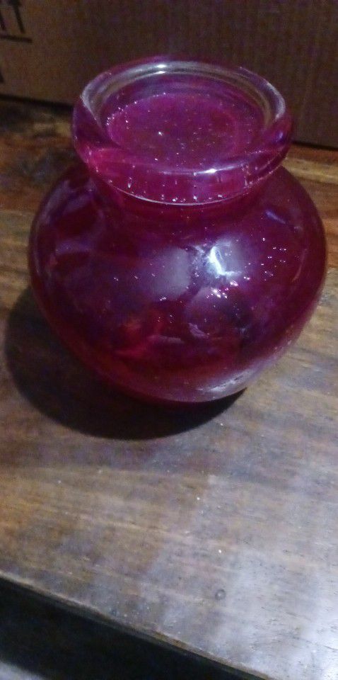 Red Crimson Heavy  Candle Holder