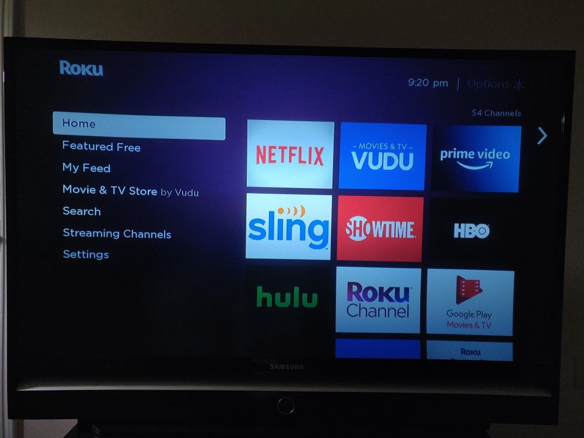 56 inch Samsung TV with roku