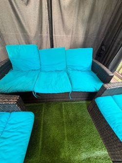 Outdoor Wicker Sectional Sofa Set with Cushions