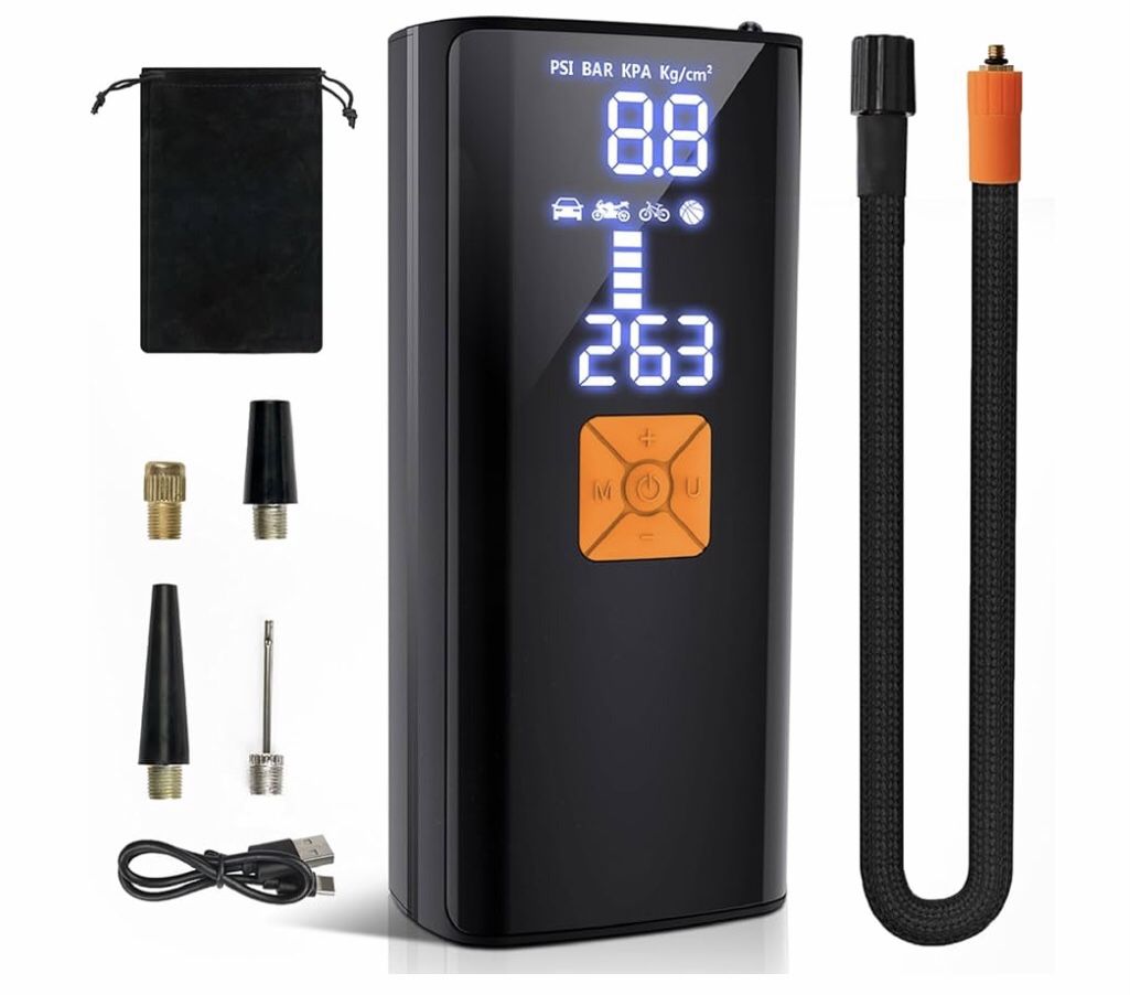 Tire Inflator Portable Air Compressor,Cordless Tire Inflator with Digital LCD