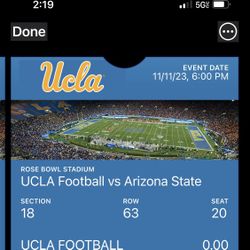 2 UCLA V ASU Tickets At The Rosebowl 