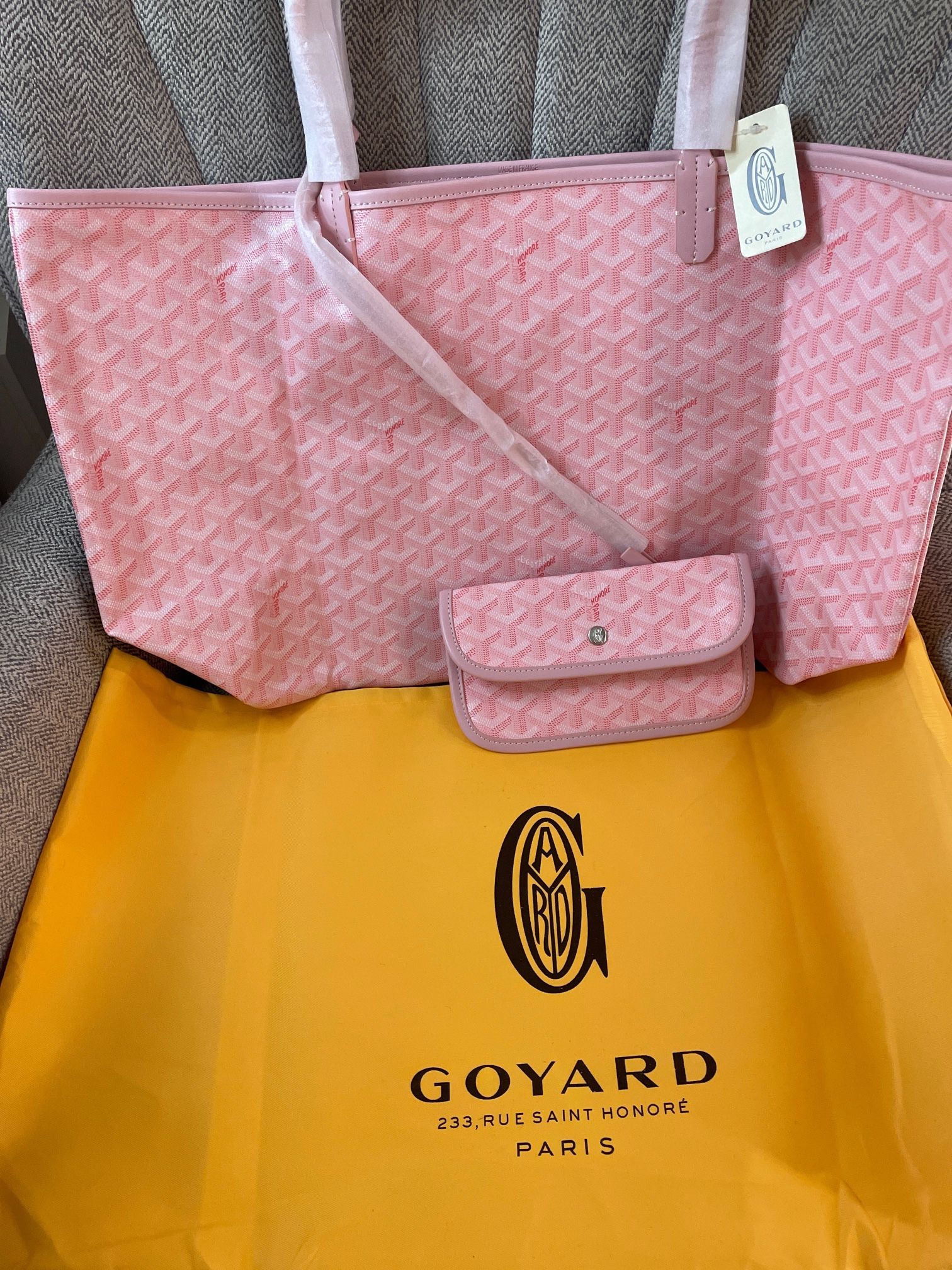 New Pink Goyard Bag(comes With Wallet )