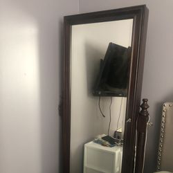 Jewelry Cabinet Stand Mirror Armoir