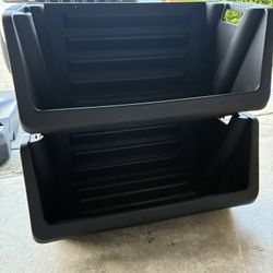 55 Gallon Stackable Storage Containers (set Of 2 As Shown) 