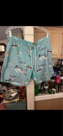 Men's Tropical Print Swim Trunks