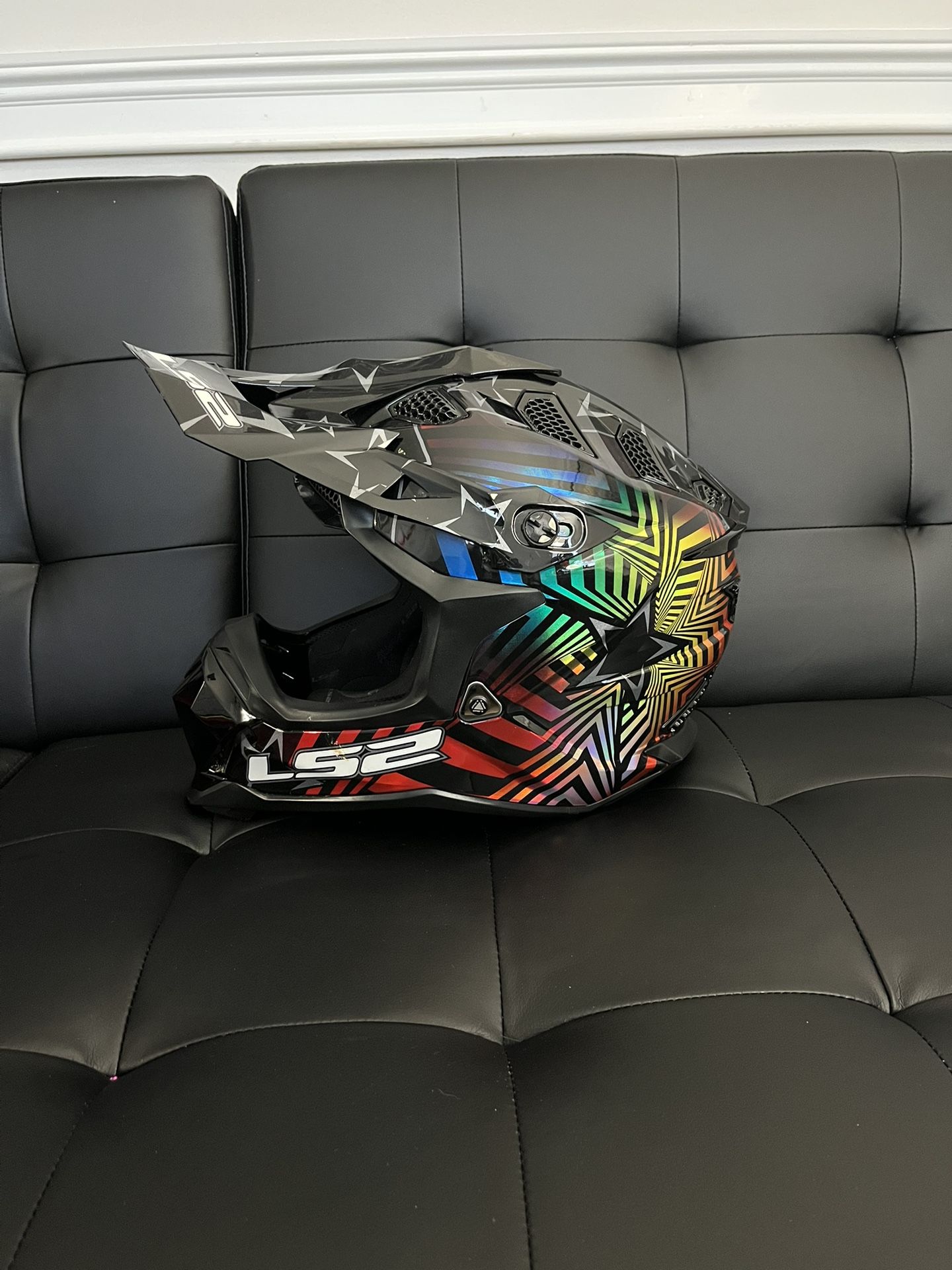 LS2 Subverter Supercollider Holo-Burst Motocross Helmet (XXL)