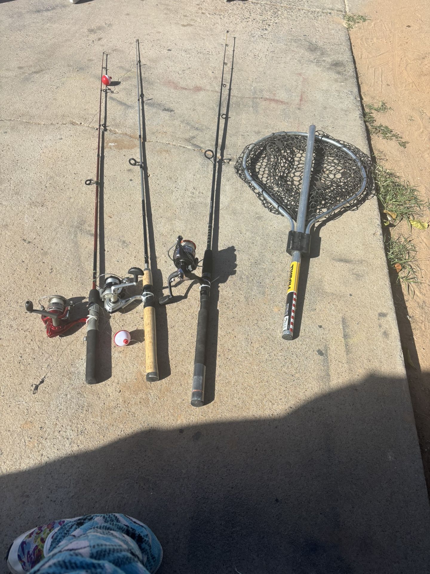 ozark trail grit stick/shakespeare cirru/ zebco fishing rod/Frabill Sportsman Net all $80