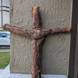 Cross Wood,Saved From Fire.Nature Made Twisted And Grown Together 