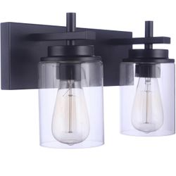 Craftmade 17414FB2 Reeves Vanity, 2-Light 120 Total Watts, Flat Black, Bulb(s) Not Included BB.