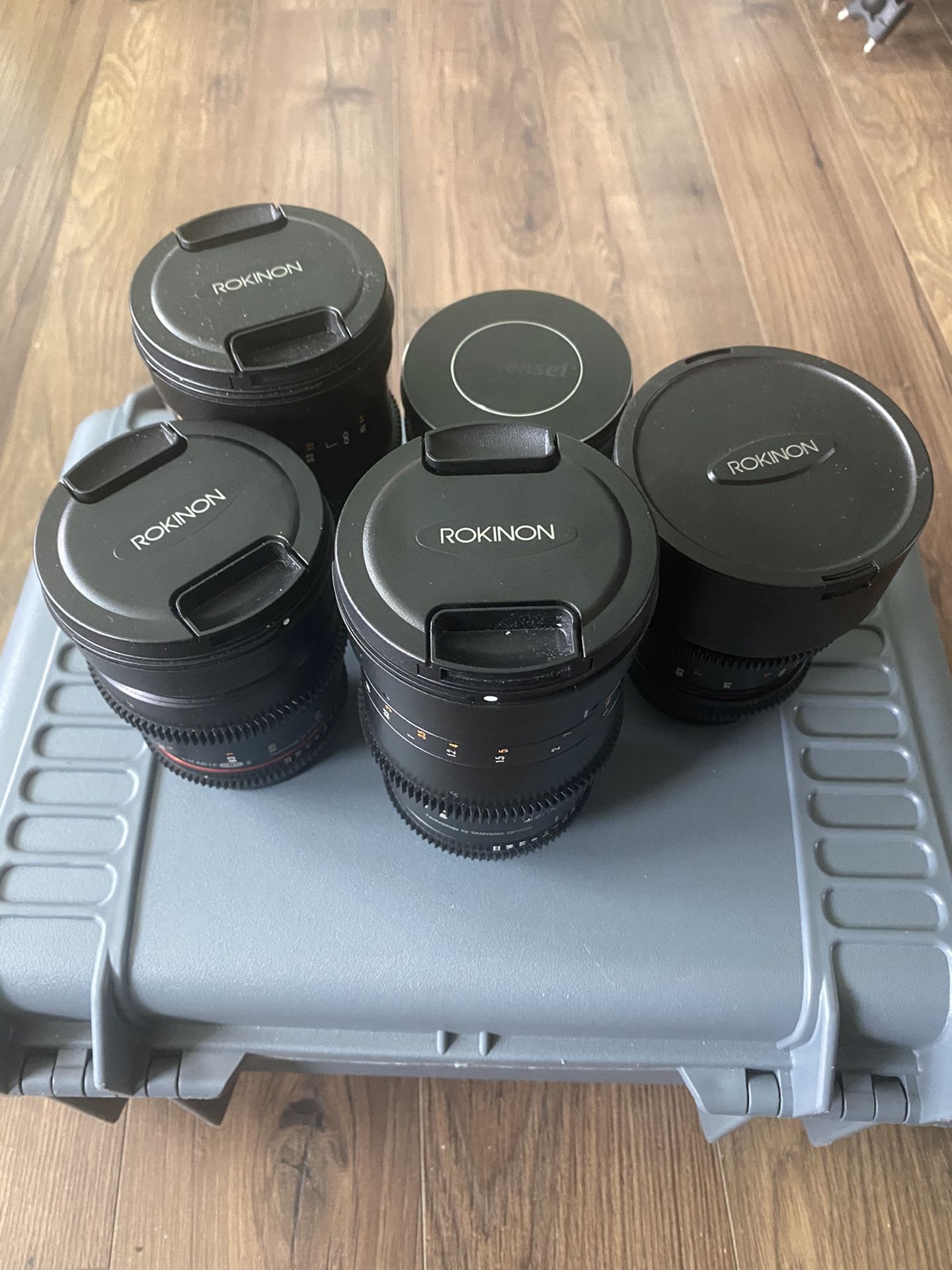 Canon EF Rokinon Cine Lens Bundle + Case