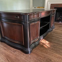 Solid Wood Hooker style leather top EXECUTIVE desk