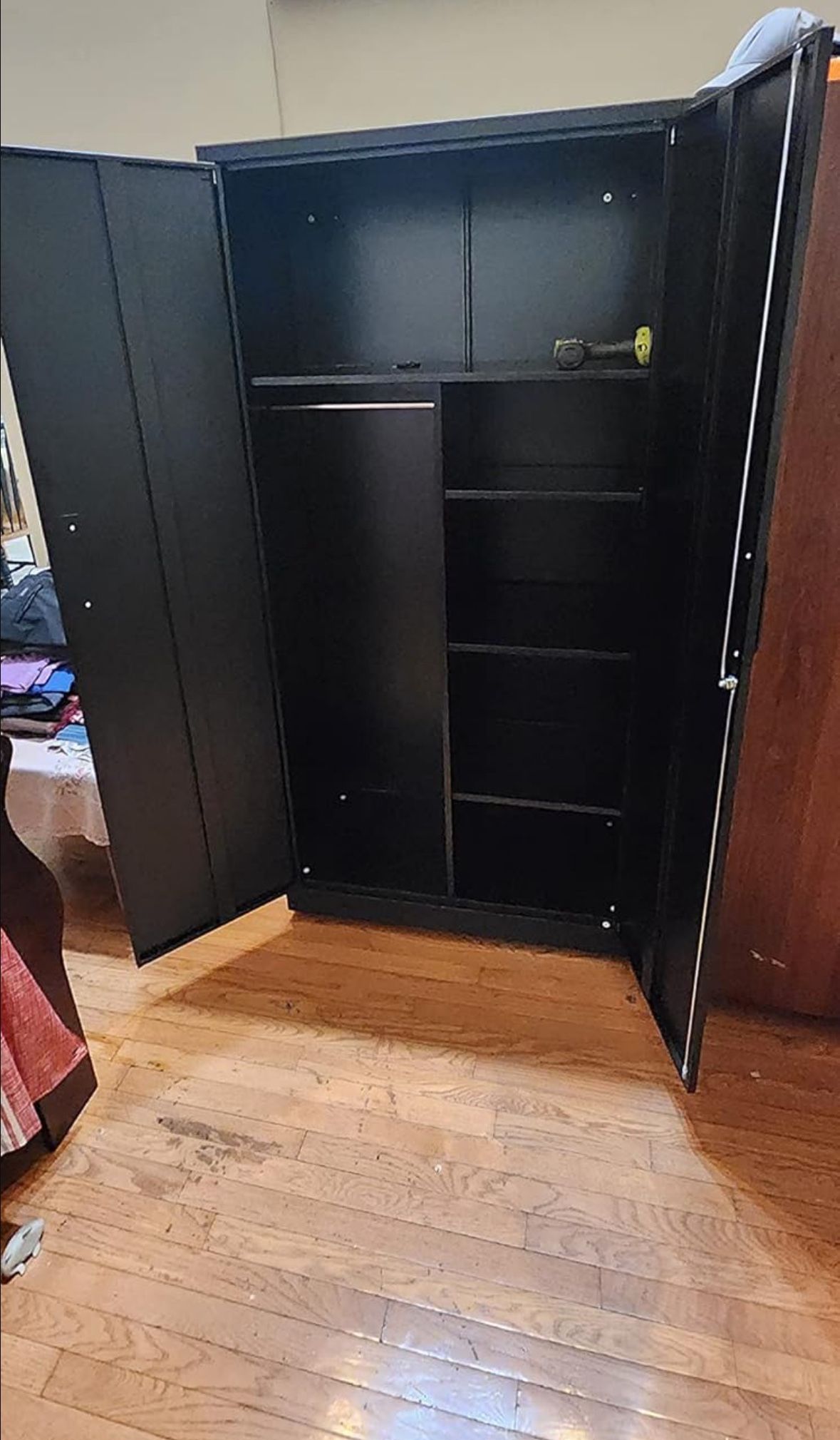 Letaya Metal Storage Cabinets Locker with Lock Door, 72" Black