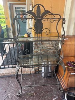 Three Tier Bakers Rack and Media Console and TV Stand